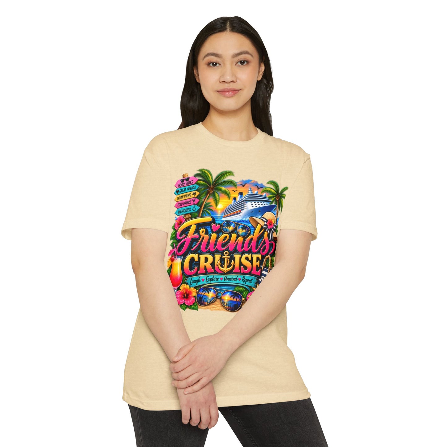 Friends Cruise T-Shirt - Tropical Vacation Cruise Graphic Tee