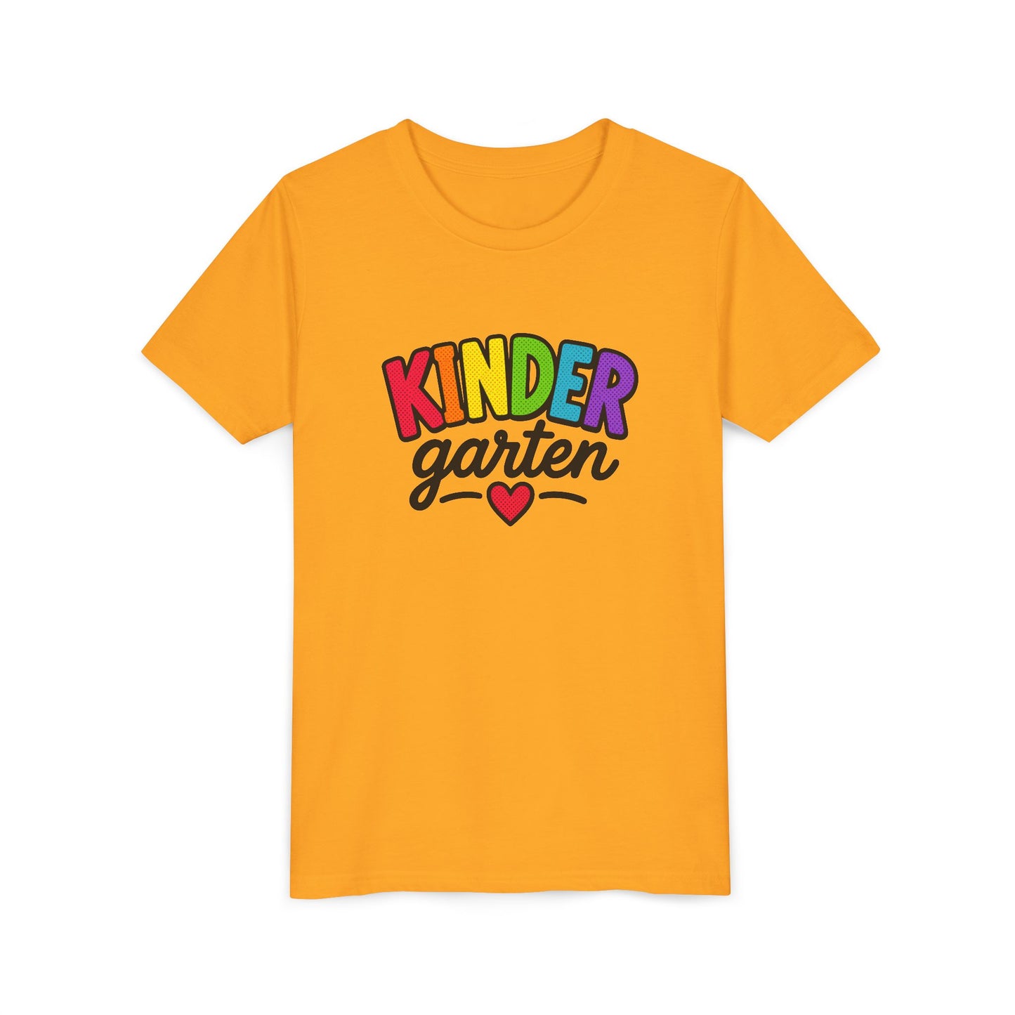 Kindergarten Rainbow Youth Tee — 'Kindergarten' Colorful Back-to-School Shirt
