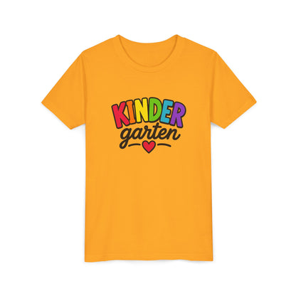 Kindergarten Rainbow Youth Tee — 'Kindergarten' Colorful Back-to-School Shirt