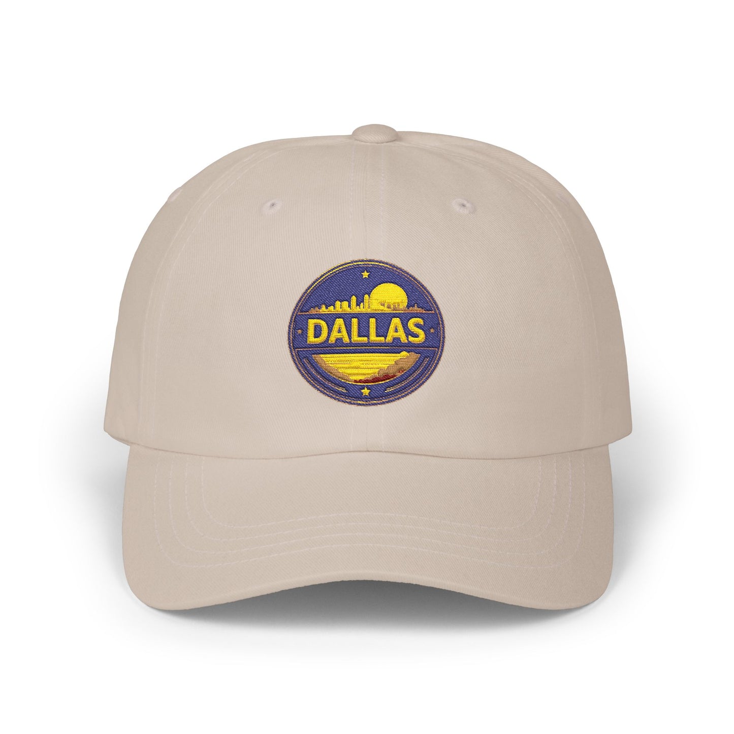 Dallas Crest Dad Cap — Embroidered Vintage City Patch Hat