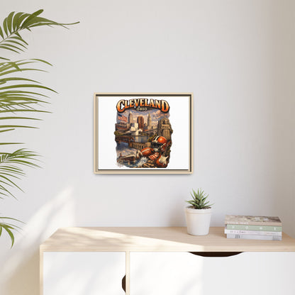 Cleveland Ohio Collage Framed Canvas Print