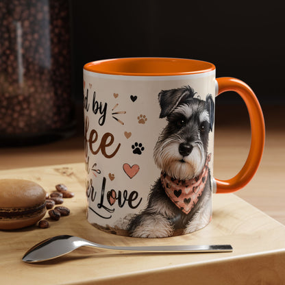 Fueled by Coffee and Schnauzer Love Accent Mug — Dog Lover Coffee Cup (11/15 oz)