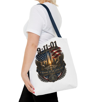 9/11 Memorial Tote Bag — We Will Never Forget Tribute Tote