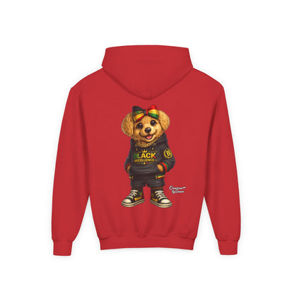 Youth Hoodie — Black Excellence Bear Graphic Sweatshirt (Kids)