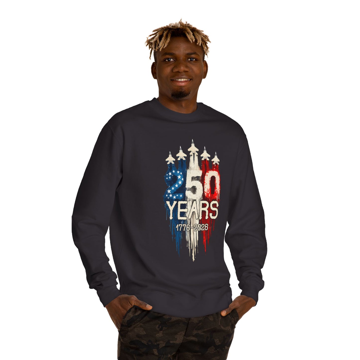 50 Years Anniversary Sweatshirt — Patriotic USA Flag Design (1971–2021)