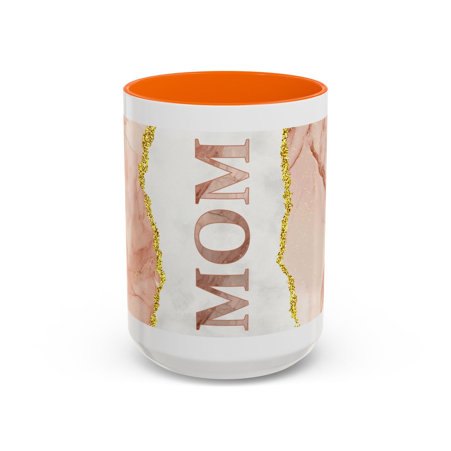 Mom Marble Accent Coffee Mug — Rose Gold & Gold Vein 11/15oz Gift