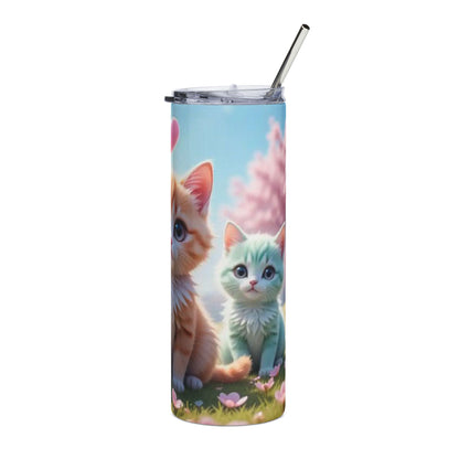 Cute Kitten Stainless Tumbler — 20oz Insulated Cat Travel Cup