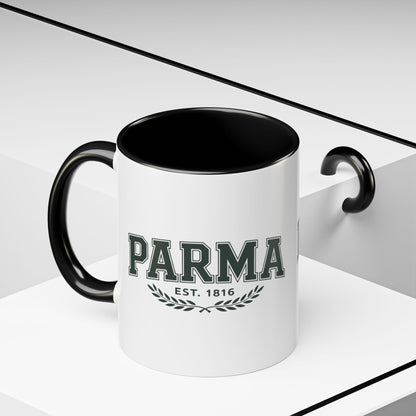 Parma Established 1816 Accent Coffee Mug — Vintage Collegiate Ceramic Coffee Cup