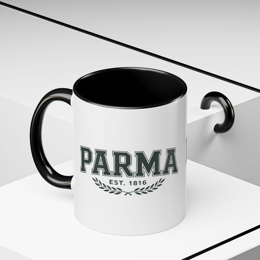 Parma Established 1816 Accent Coffee Mug — Vintage Collegiate Ceramic Coffee Cup