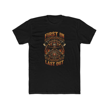 Firefighter T‑Shirt - "First In Last Out" Vintage Firefighter Crew Tee