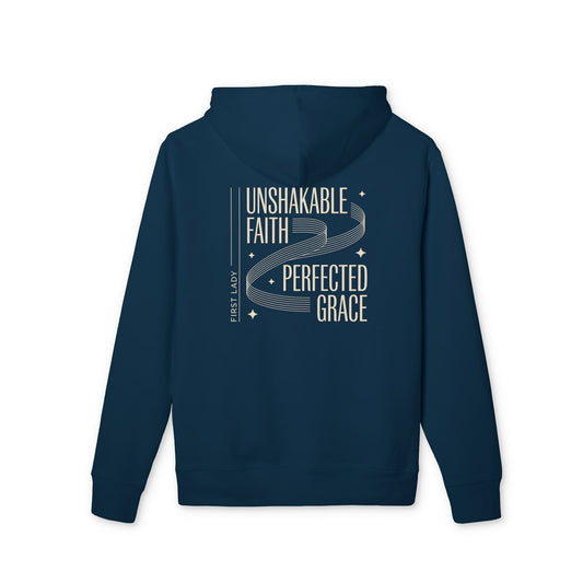 Faith Hoodie — “Unshakable Faith, Perfected Grace” Inspirational Christian Pullover