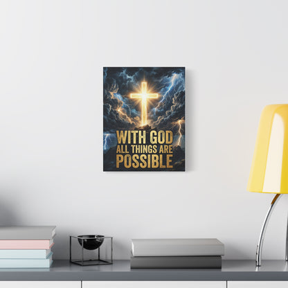 "With God All Things Are Possible" Canvas Wall Art