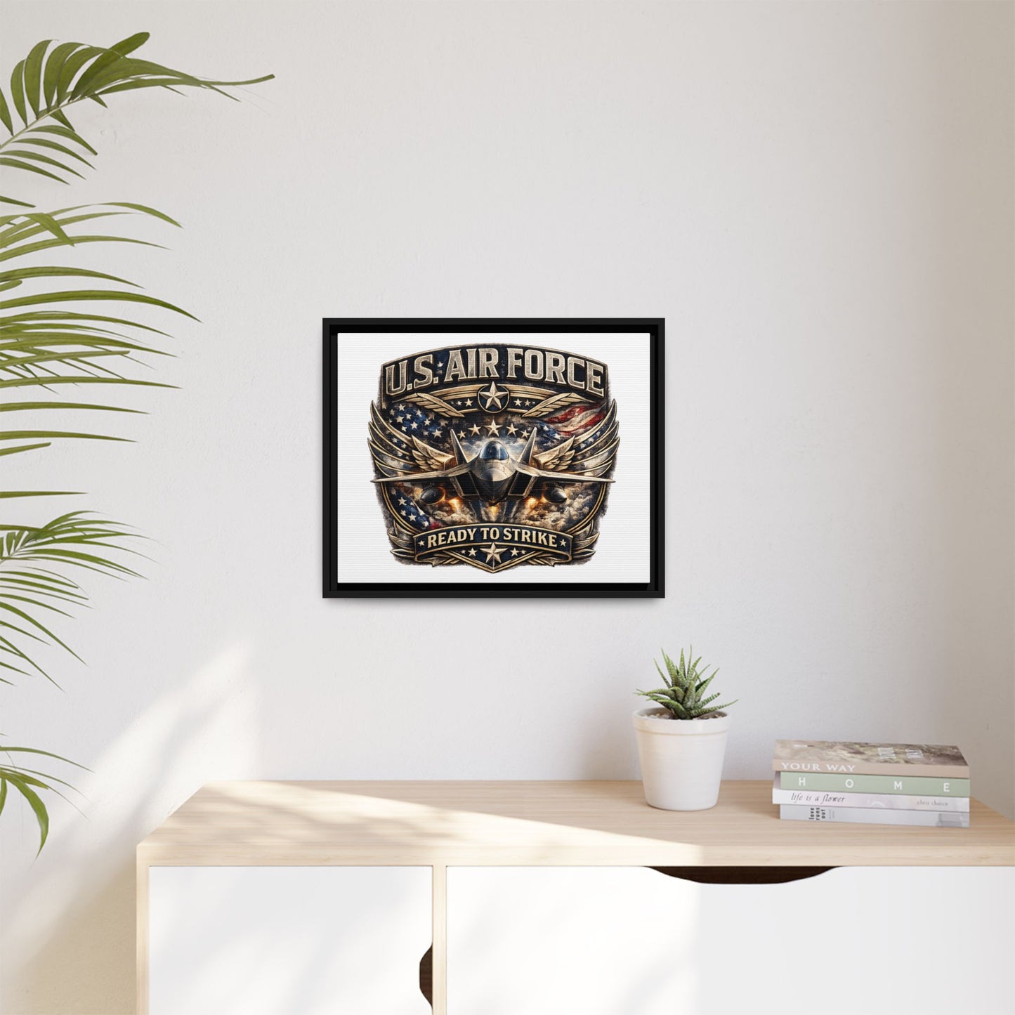 U.S. Air Force Framed Canvas Print – "Ready to Strike" Military Wall Art