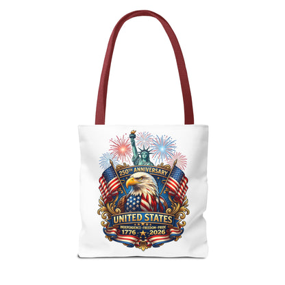 United States 250th Anniversary Tote Bag — Patriotic Eagle & Fireworks 1776–2026