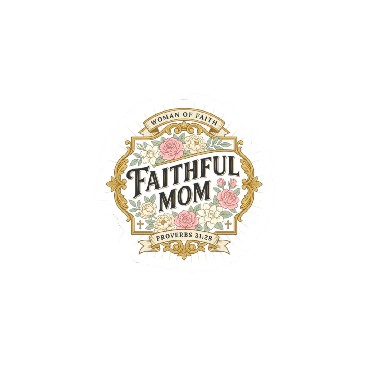 Faithful Mom Sticker | minimalist mom life, cool mom streetwear