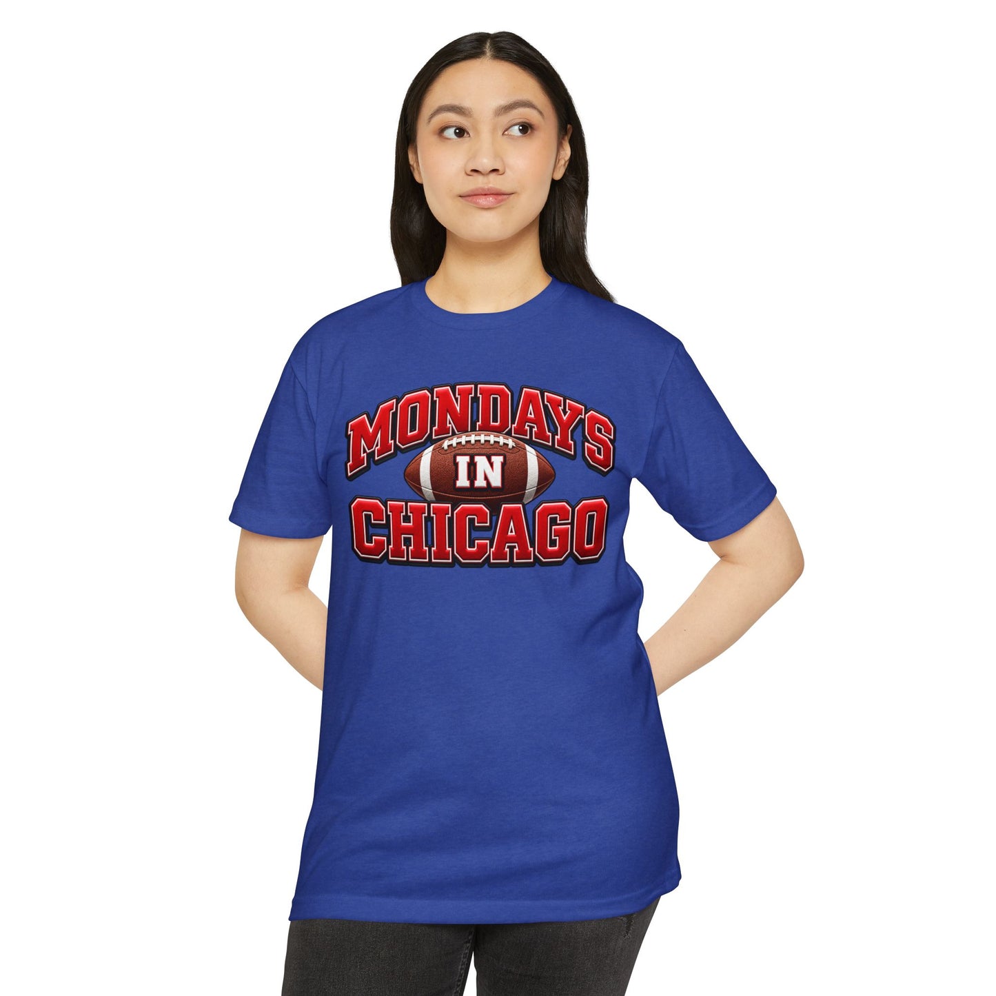 Mondays in Chicago Football T-Shirt