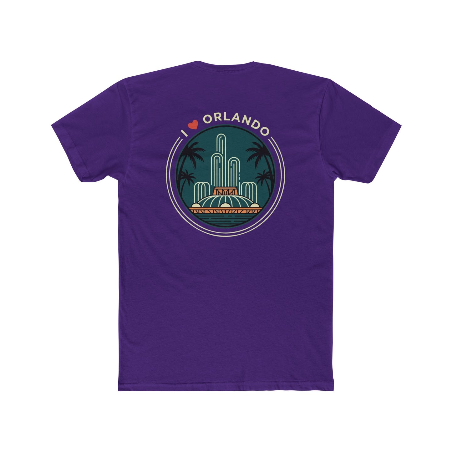 Orlando Fountain Retro Graphic Tee — I  Orlando Travel T‑Shirt