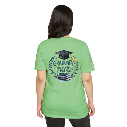 Graduation T-Shirt - "I Graduated, Can I Go Back to Bed Now?" Cap & Books Tee
