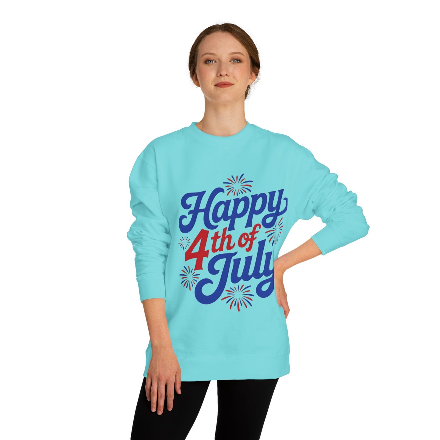 Happy 4th of July Sweatshirt — Patriotic Fireworks Crewneck
