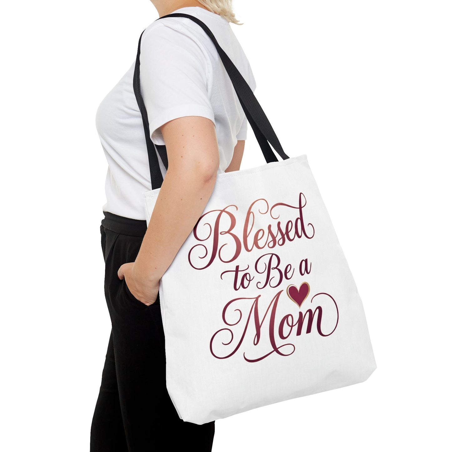 Blessed to Be a Mom Tote Bag – Mother's Day Floral Script Gift