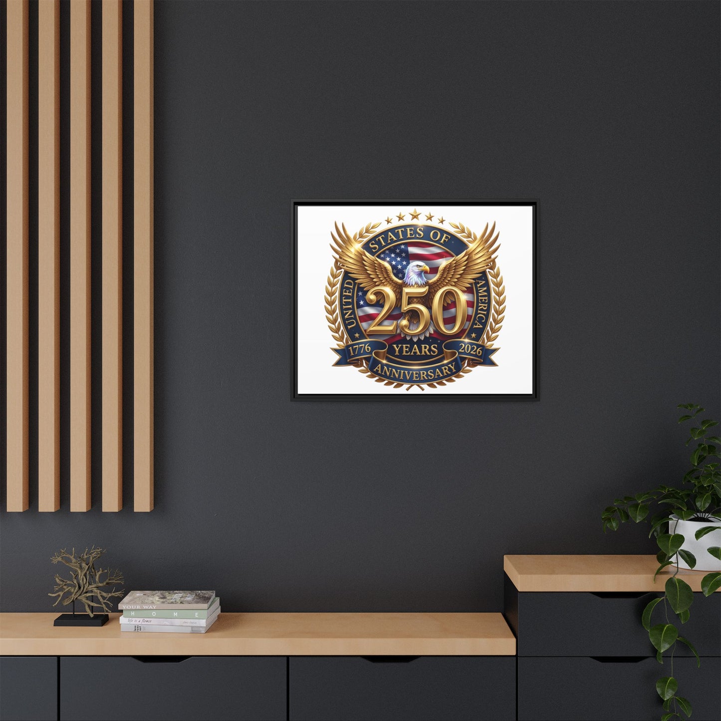250th United States Anniversary Framed Canvas Print