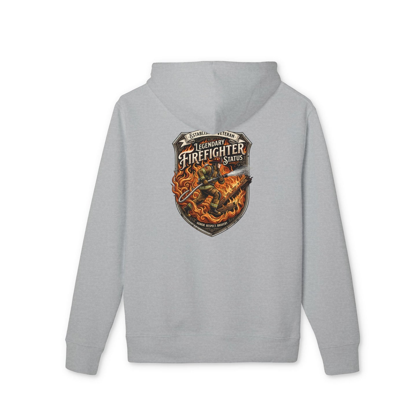 Firefighter Shield Hoodie — Legendary Firefighter Vintage Emblem