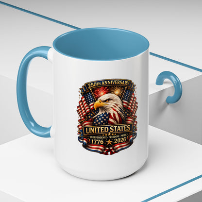 Patriotic Eagle Coffee Mug - United States 250th Anniversary 1776-2026
