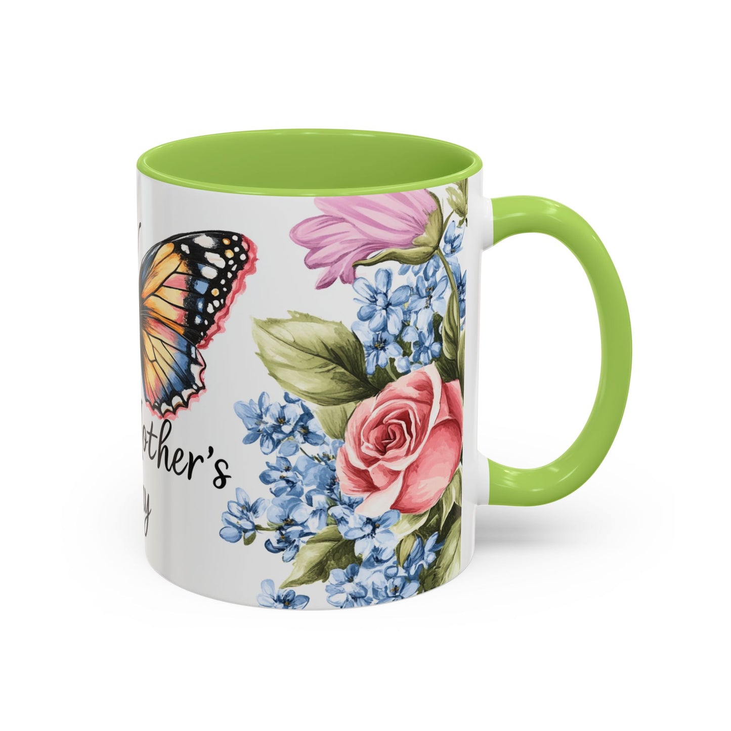 Mother's Day Butterfly Floral Coffee Mug – "Happy Mother's Day" Accent Mug (11/15 oz)
