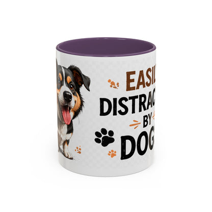 Easily Distracted By Dogs Coffee Mug – Dog Lover Accent Mug (11/15oz)