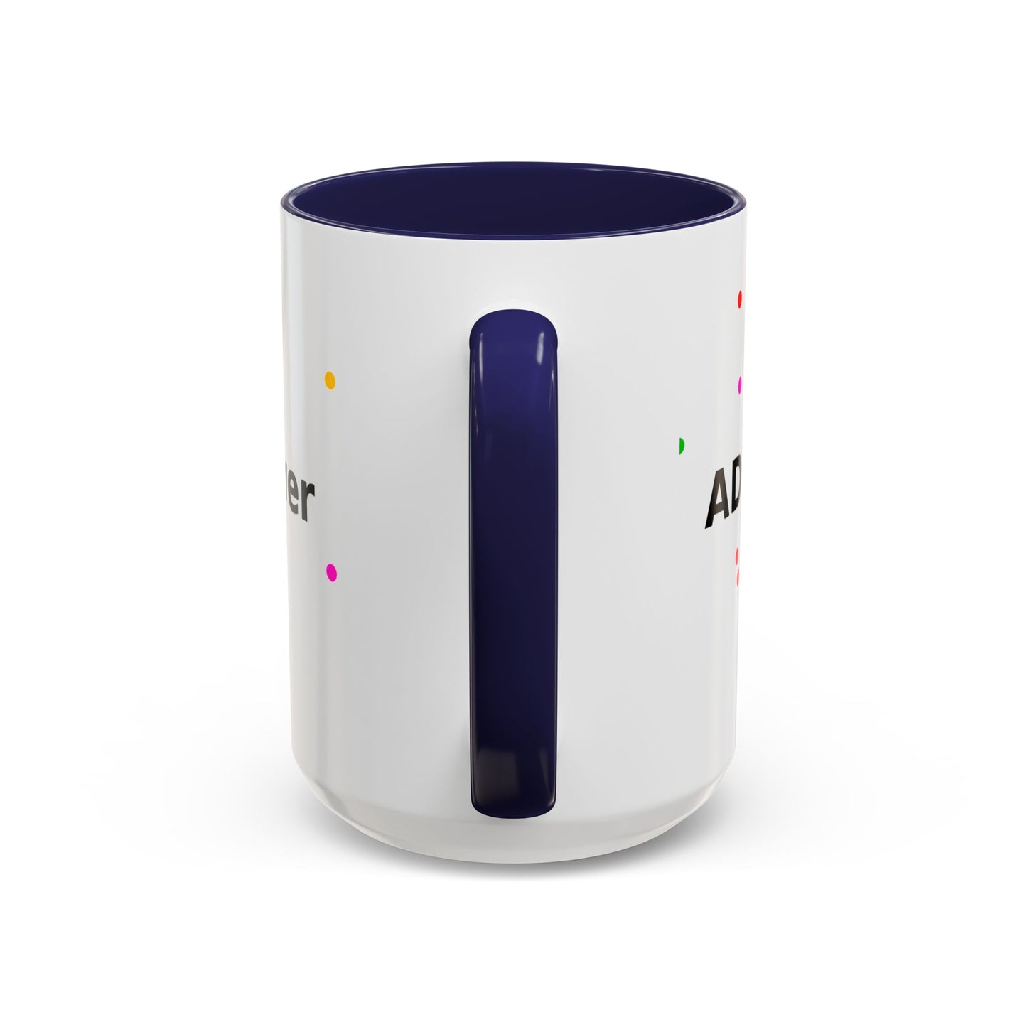 Accent Coffee Mug - "Coffee Is My Superpower" Funny Colorful Polka Dot Ceramic Mug (11/15oz)