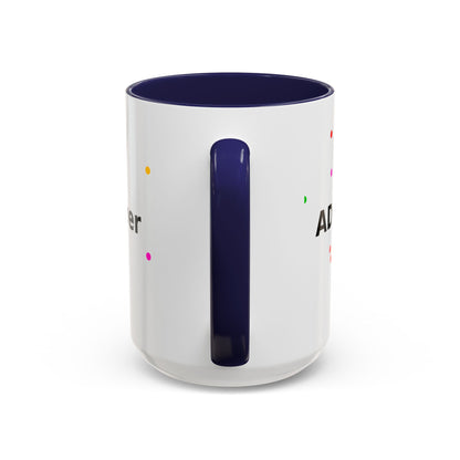 Accent Coffee Mug - "Coffee Is My Superpower" Funny Colorful Polka Dot Ceramic Mug (11/15oz)