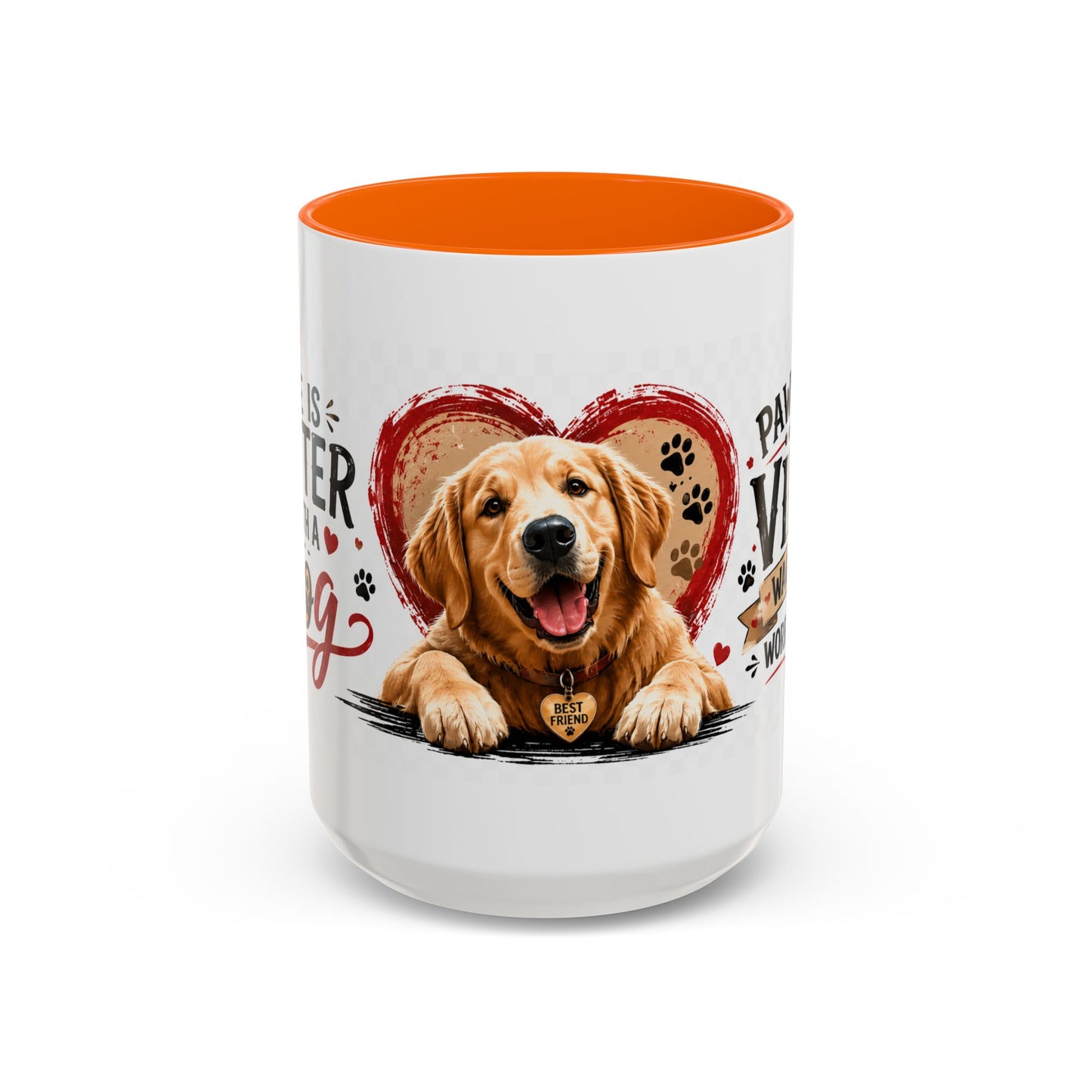 Pawsitive Vibes Coffee Mug - "Wag More, Worry Less" Dog Lover Accent Mug