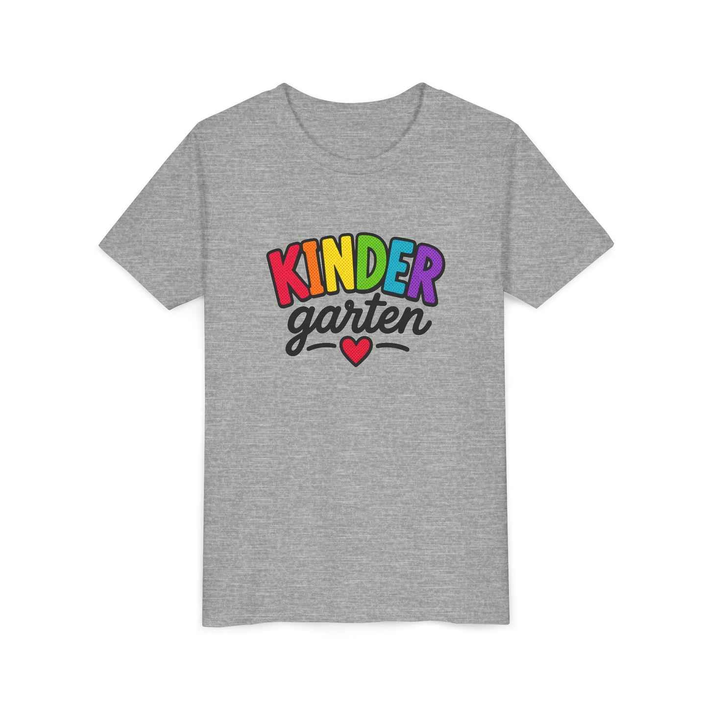 Kindergarten Rainbow Youth Tee — 'Kindergarten' Colorful Back-to-School Shirt