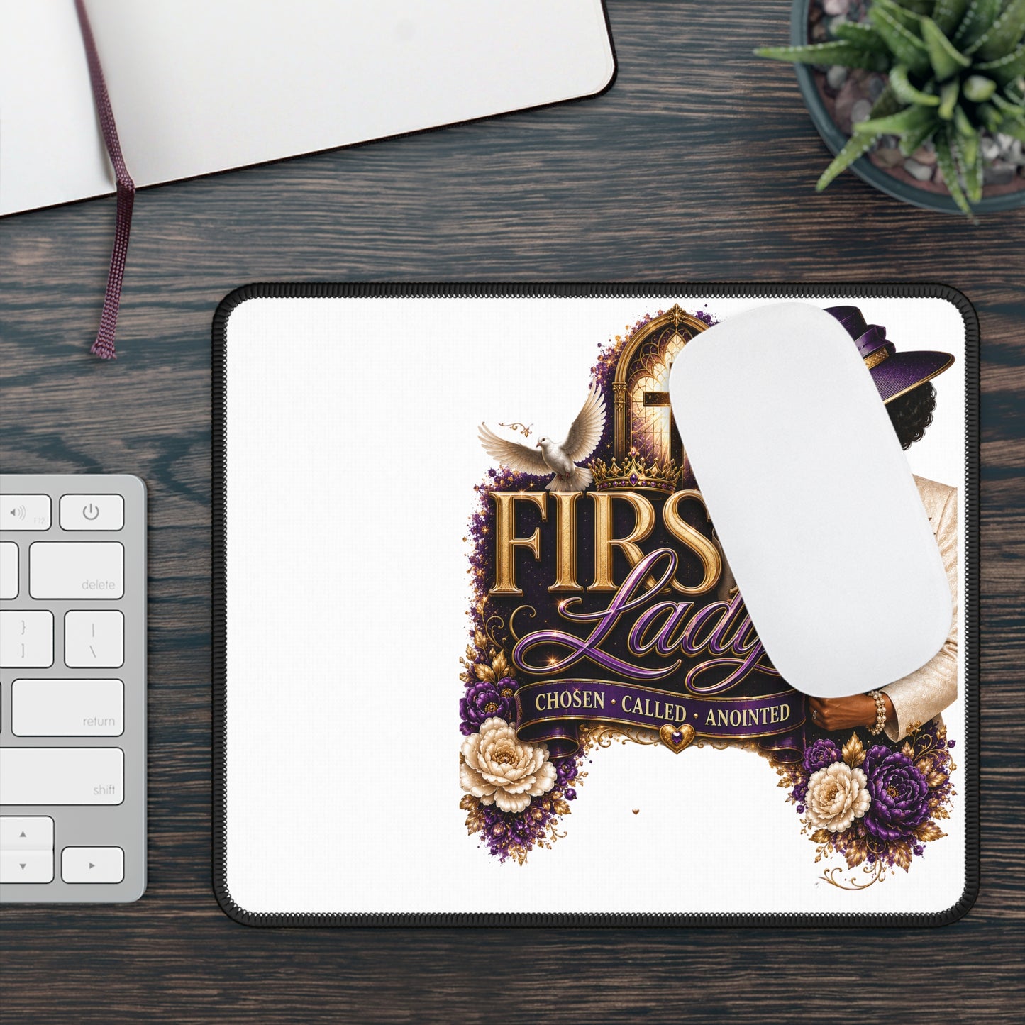 First Lady Christian Gaming Mouse Pad — "Chosen • Called • Anointed" Inspirational Desk Mat
