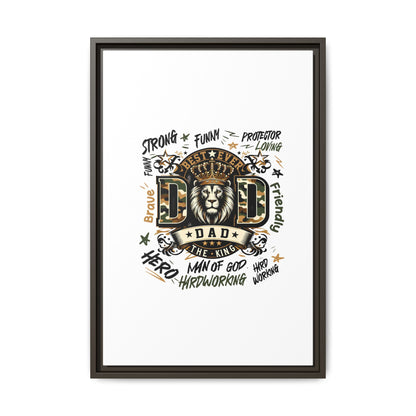 Framed Matte Canvas 'Best Ever DAD' Wall Art – Lion King Design, Father’s Day Gift