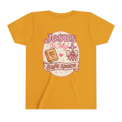 Youth Tee — "Jesus Is My Safe Space" Christian Kids T-Shirt