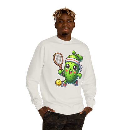 Pickleball Avocado Sweatshirt — Cute Cartoon Pickleball Player Crewneck