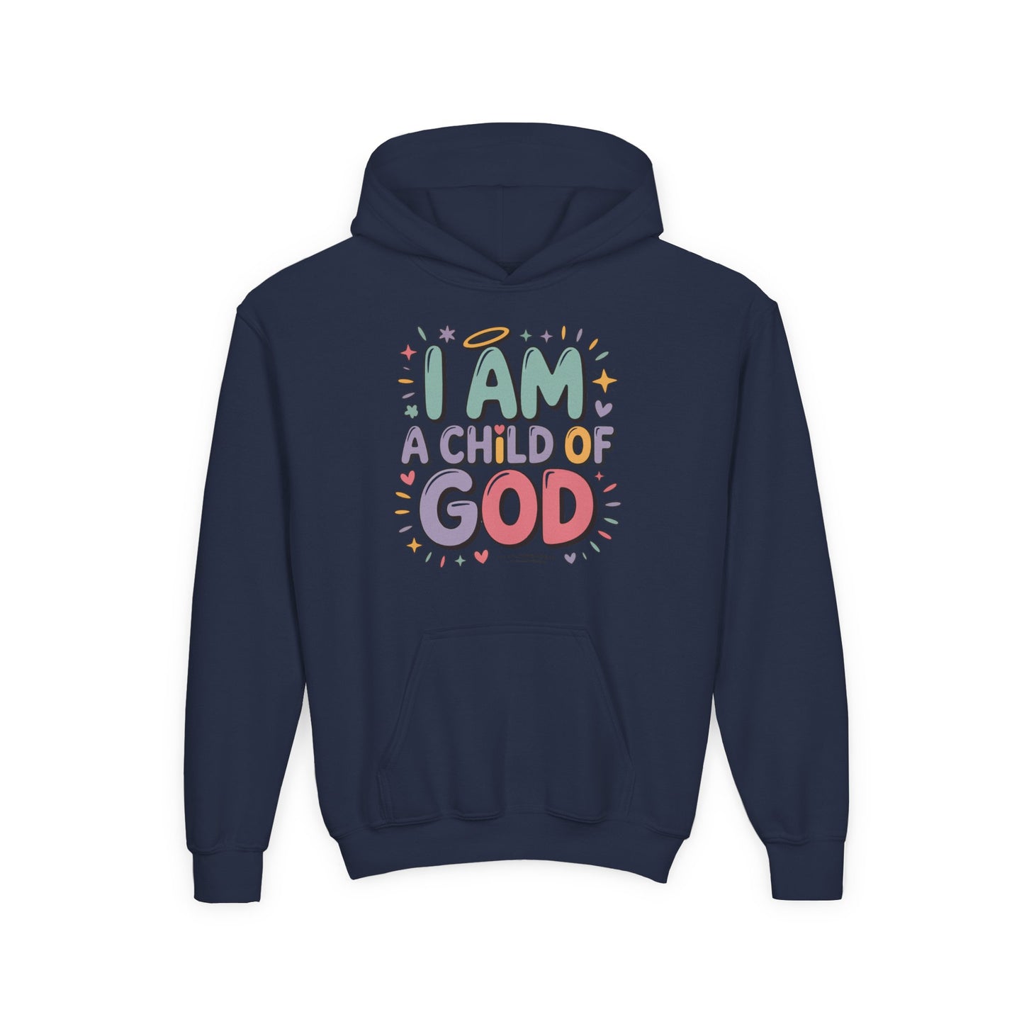 Youth Hoodie — "I Am a Child of God" Inspirational Kids Hooded Sweatshirt