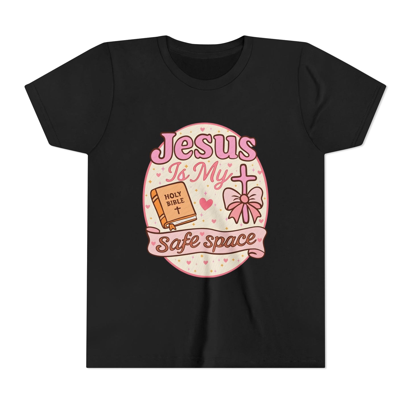 Youth Tee — "Jesus Is My Safe Space" Christian Kids T-Shirt
