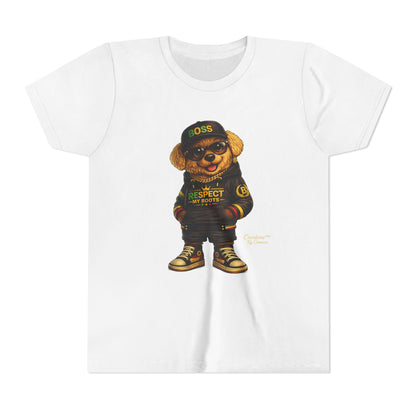 Kids Graphic Tee - 'Respect the Hustle' Teddy Bear Streetwear