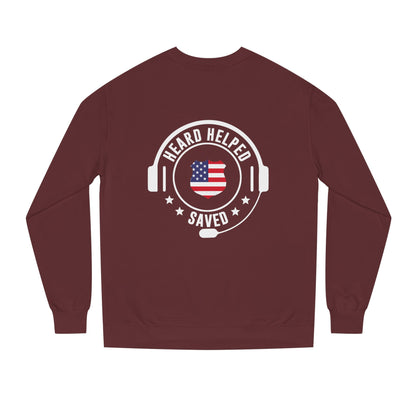 Heard Helped Saved Sweatshirt — Patriotic 911 Dispatcher/EMT Support Crewneck