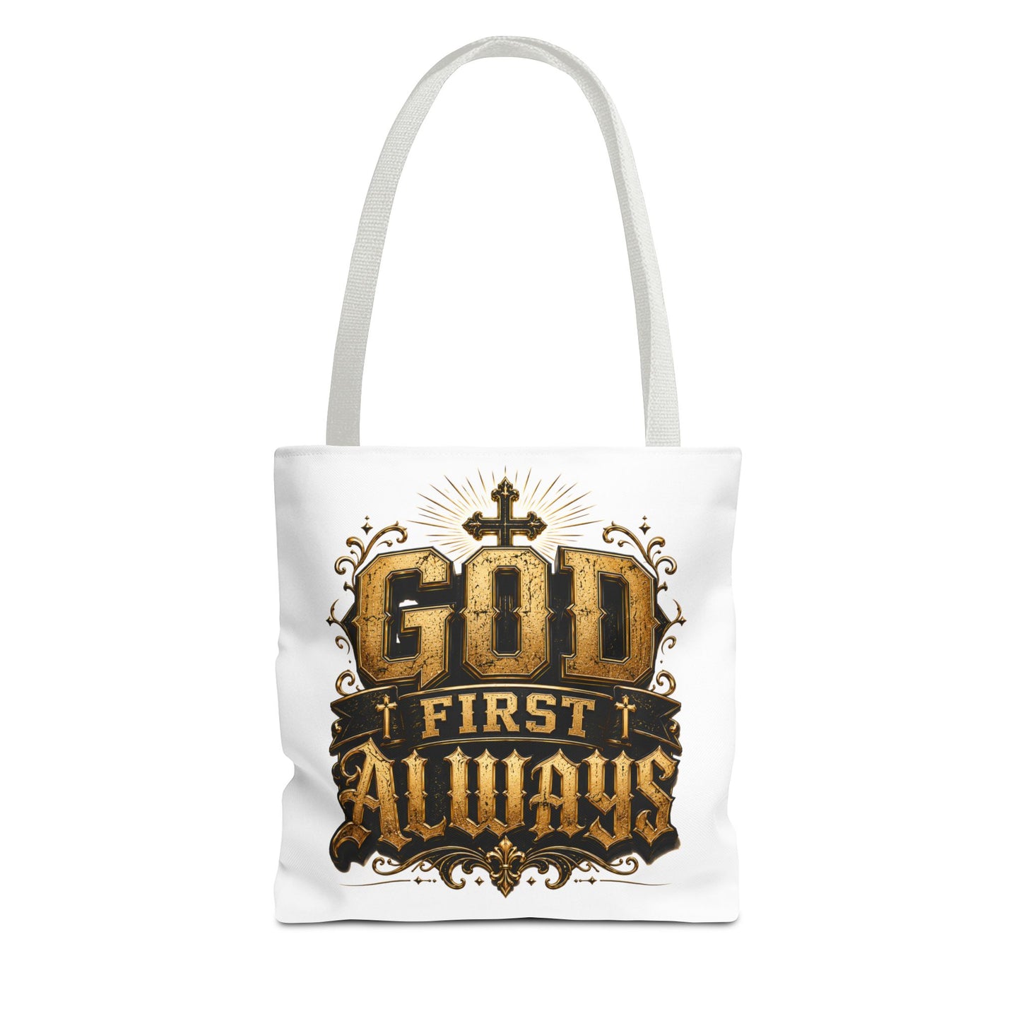 God First Always Tote Bag — Christian Faith Inspirational Canvas Tote