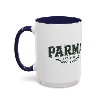 Parma Established 1816 Accent Coffee Mug — Vintage Collegiate Ceramic Coffee Cup