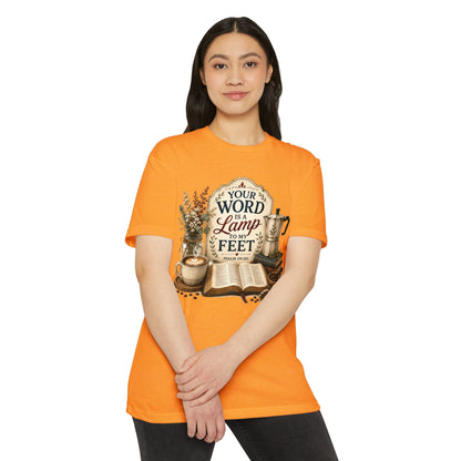 Bible Verse T-Shirt — "Your Word Is a Lamp to My Feet" Inspirational Christian Tee