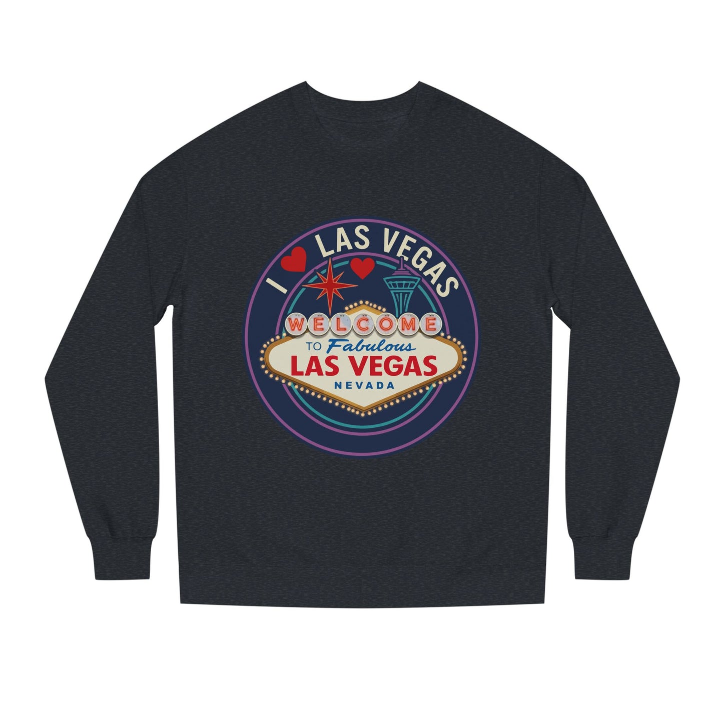 Las Vegas Welcome Sign Sweatshirt – Retro "I  Las Vegas" Crewneck