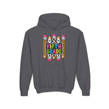 Fifth Grade Kids Hoodie — Colorful Pencil Back‑to‑School Sweatshirt for Students