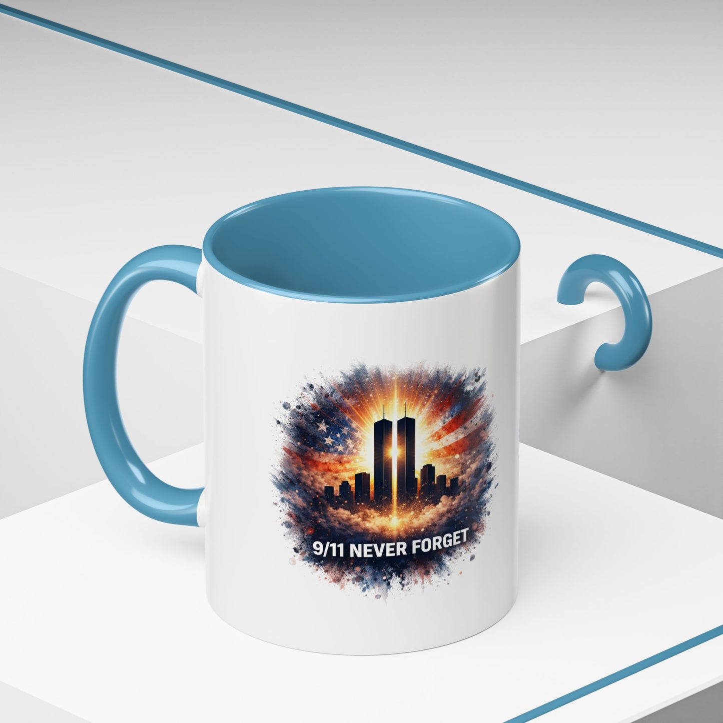 9/11 Never Forget Coffee Mug - Memorial Tribute Accent Mug (11/15oz)