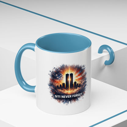 9/11 Never Forget Coffee Mug - Memorial Tribute Accent Mug (11/15oz)