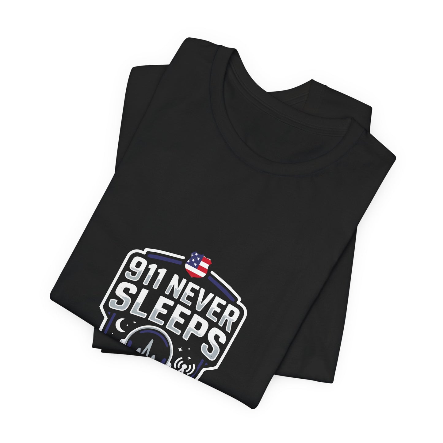 911 Never Sleeps T‑Shirt — Emergency Responder Tribute Tee