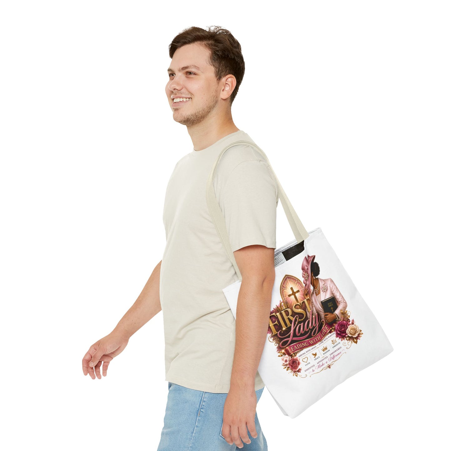 First Lady Tote Bag — Faithful Church Lady Floral Churchgoing Purse